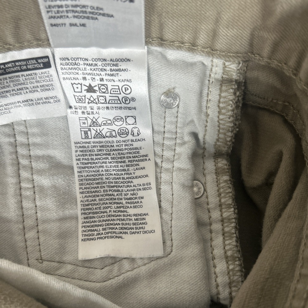 Levis 505 Jeans Mens 31x30 Tan Khaki Denim White Tab Straight Leg Regular Fit - Picture 7 of 10